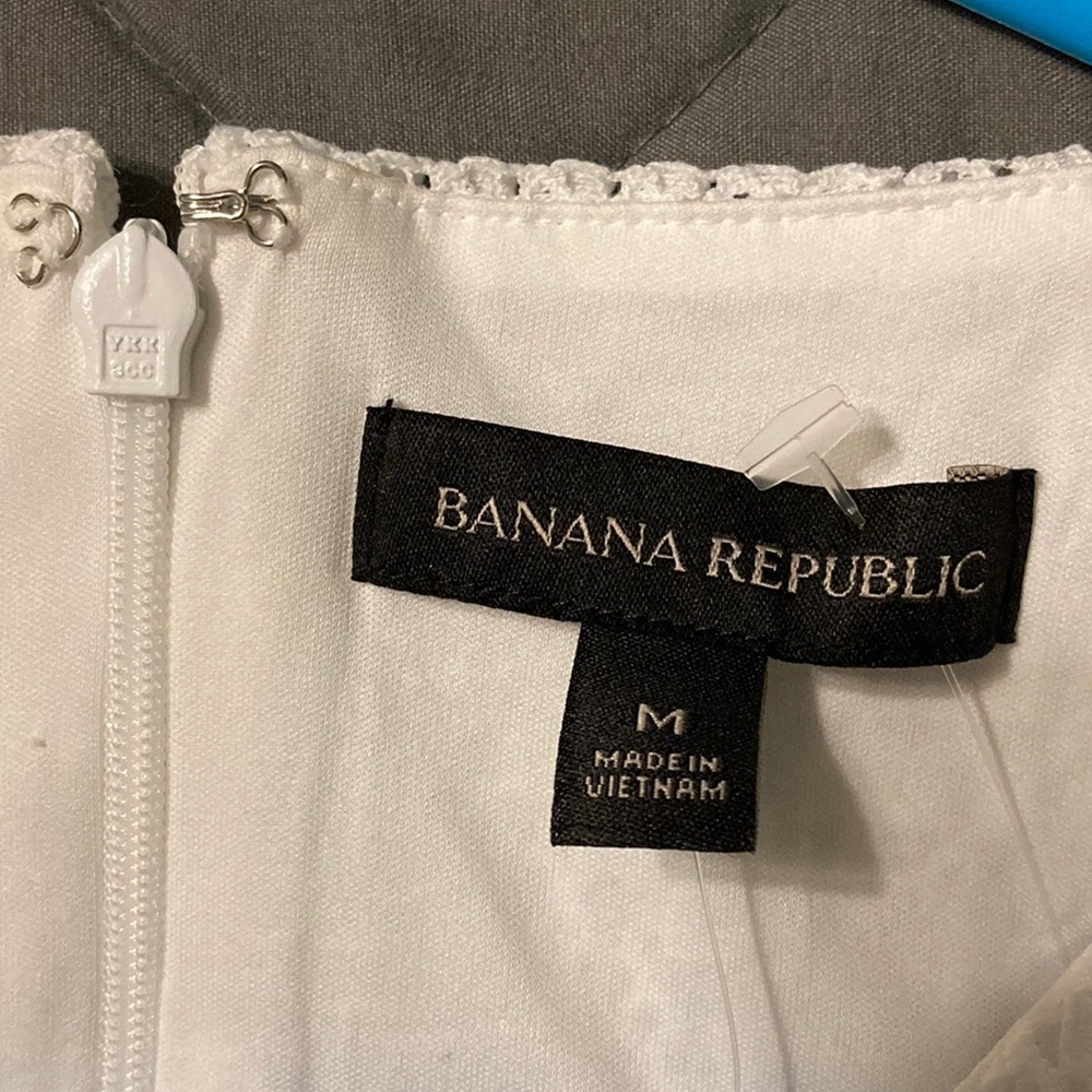 New NWT Banana Republic White Lace Women's Lined Top Blouse M - Picture 5 of 10